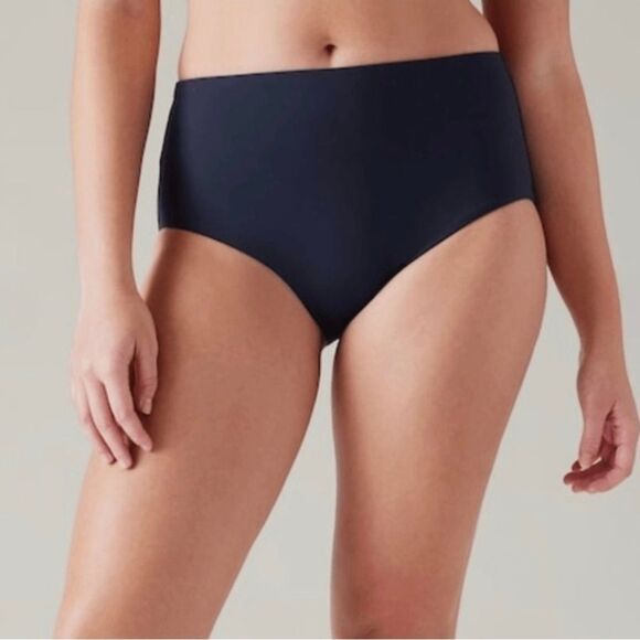 Athleta Essential High Waist Swim boyshort | Black#601343 LARGE NWT - Picture 1 of 7